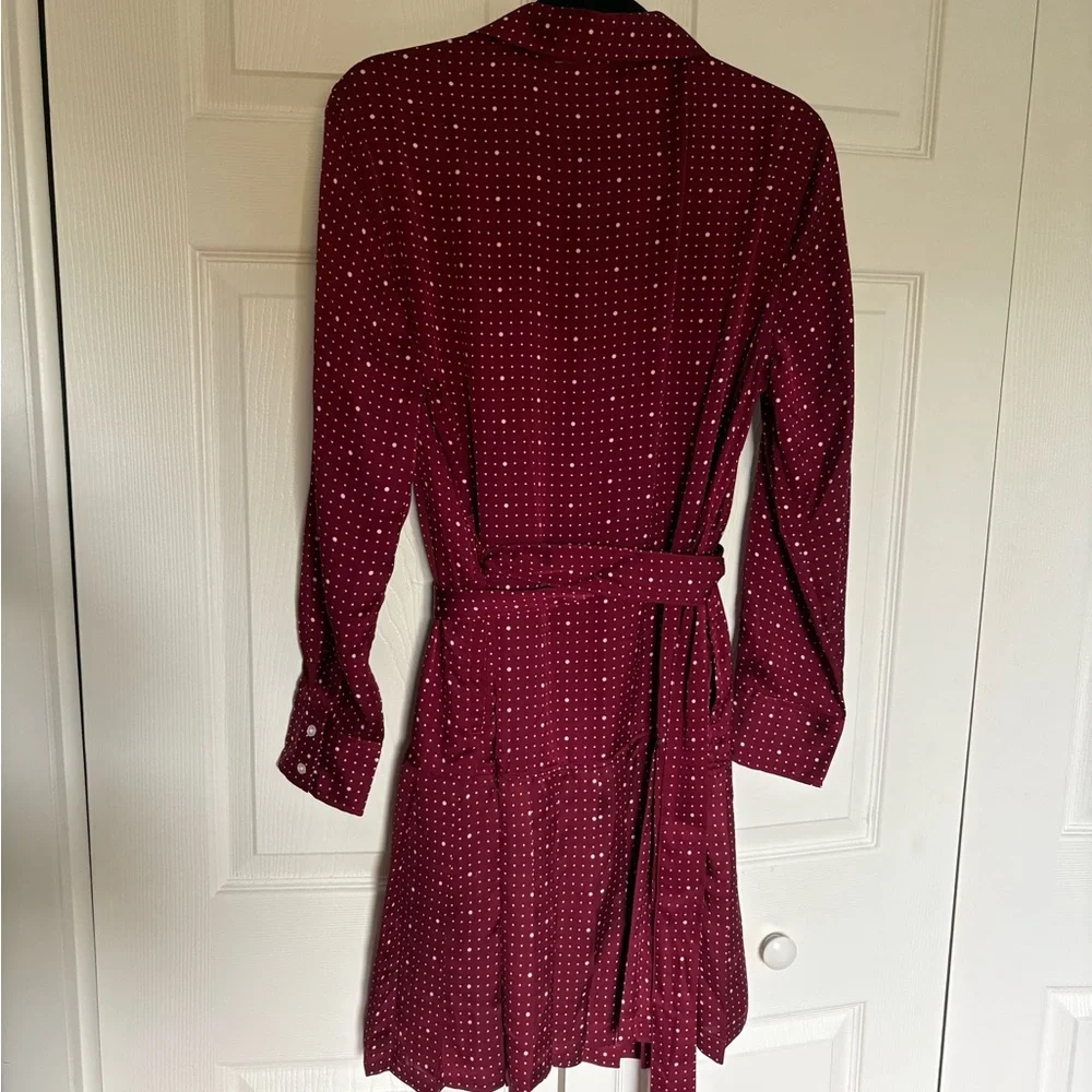 Chic Long Sleeve Burgundy Dress - Picture 2 of 3